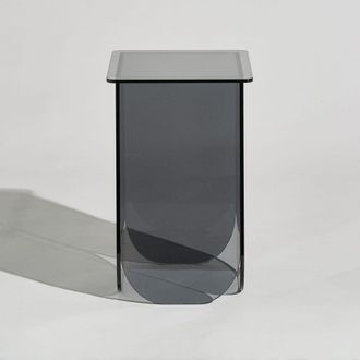 Maisons du monde Mesa auxiliar de vidrio gris