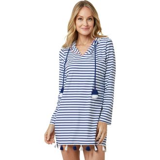 Cabana Life Hooded Cover Up in Navy/stripe at Nordstrom, Size X-Large