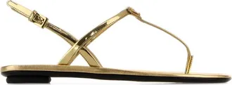 Prada Gold Solid Infradito Sandals