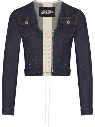 Jean Paul Gaultier Cropped denim jack - Blauw