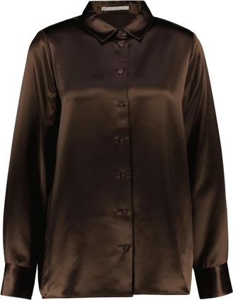 Mercer Amsterdam Shirts - Dames - Overhemden - Bruin - M - Overhemden