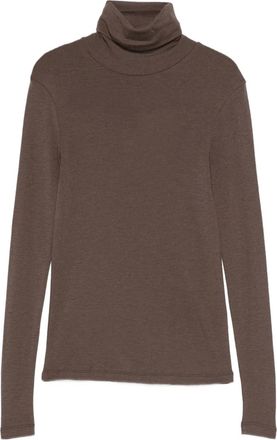 Róhe turtleneck long-sleeve sweater - Brown