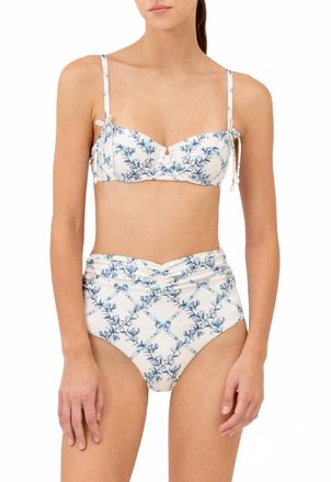 Agua Bendita Sentido Gloriosa Tie Detail Bikini Top In Neutral Blue