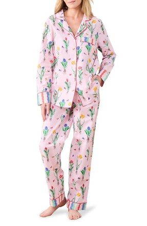 Printfresh Long Sleeve Organic Cotton Pajamas Set in Blush at Nordstrom, Size X-Large