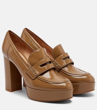 Gianvito Rossi Jenna leather loafer pumps