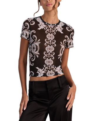 Alice & Olivia Alice + Olivia Tess Crew Neck T-Shirt