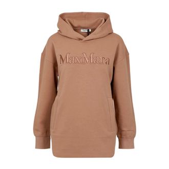 Max Mara Hoodies & sweatvesten, Dames, Bruin, L, Katoen, Visiera Hoodie
