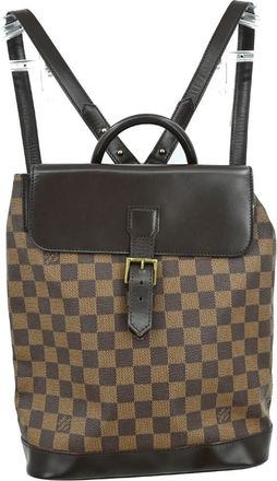 Louis Vuitton Soho Backpack Damier Brown Canvas Backpack Bag (Pre-Owned)