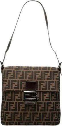 Fendi Pre-owned Shoulder Bag - Dames - Vintage Schoudertas - Bruin - ONE Size - Leer - Vintage