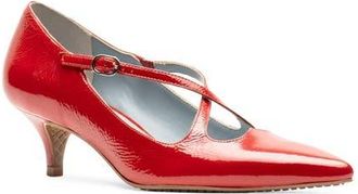Frances Valentine Lily Pointed Toe Kitten Heel Pump in Red at Nordstrom, Size 6.5