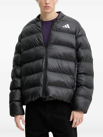 adidas logo-print puffer jacket - men - Recycled Polyester - S - Black