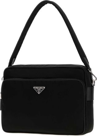 Prada Mens Saffiano Shoulder Bag Black Fabric