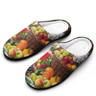 Generic Flowers Fruits Womens Slippers Warm House Slippers Indoor House Shoes with Anti-Skid Rubber Sole