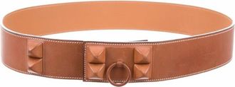 Herm&egrave;s Tan Leather Shadow CDC belt Size XS