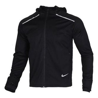 Nike Shield Reflective Zipper Sports Hooded Jacket Black BV4881-010
