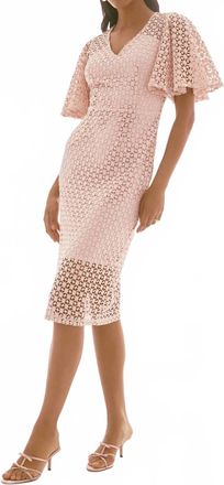 Joseph Ribkoff Lace Sheath Dress In Quartz