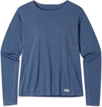 Stio | Womens Lucent Tee Shirt Long Sleeve, Size Extra Small in Vintage Indigo
