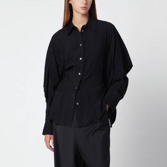 Maison Margiela Camicia nera a strati asimmetrica