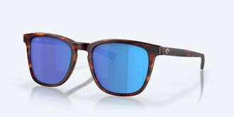 Costa Unisex Sullivan Polarized Sunglasses In Matte Tortoise Blue Mirror
