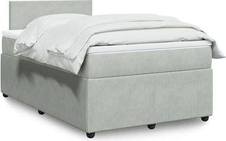 vidaXL Vidaxl - Cama Box Spring Con Colch&oacute;n Terciopelo Gris Claro 120x190 Cm