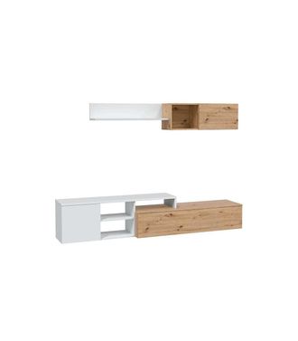 F.R.S. Frs - Conjunto Sal&oacute;n Teho Acabado Roble Y Blanco Artik Reversible 44 Cm(alto) 2,21 Cm(ancho) 40 Cm (fondo)