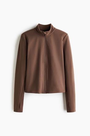 H&M Zip-through Sports Jacket With Softmove in Mocha at Nordstrom, Size X-Small