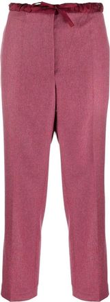 Jil Sander cropped wool trousers - women - Cotton/Viscose/Wool - 40 - Pink