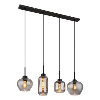 Globo Lighting L&aacute;mpara Colgante - Matt - Negro - Vidrio Vidrio Ahumado