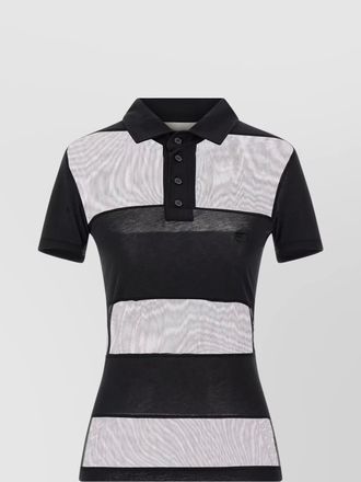 Coperni sheer striped polo top