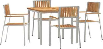 vidaXL Conjunto De Comedor De Jard&iacute;n 5 Pcs Madera De Teca Maciza Vidaxl