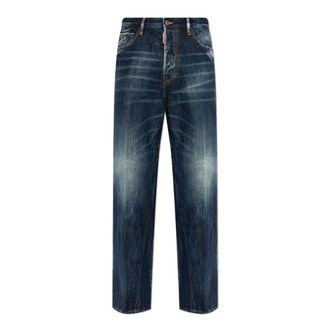Dsquared2 Mens Be Cool Be Nice Wash Loose Jeans Navy Blue Cotton - Size 32 (Waist)
