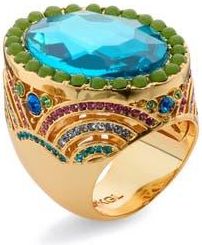 Kurt Geiger Oval-Cut Chunky Cocktail Ring in Turquoise at Nordstrom Rack, Size 8