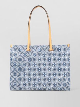 Tory Burch t monogram shopper bag patterned handles