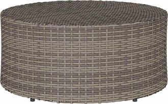 vidaXL Mesa De Caf&eacute; Para Exterior Gris &Oslash; 68 X 30 Cm Rat&aacute;n Sint&eacute;tico Vidaxl