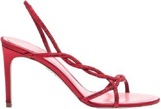 Rene Caovilla Round Toe Braid Red Sandal, Brand Size 36 (US Size 6)