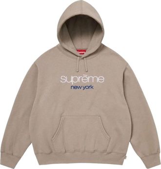 SUPREME SS26 Classic Logo Hooded Sweatshirt Taupe SUP-SS26-051-TAP