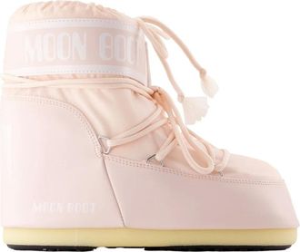 Moon Boot Schoenen, Dames, Roze, 36 EU, Leer, Icon Enkellaarsjes