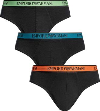 Emporio Armani Katoenen Stretchlegging Met 3 Pakjes, Zwart
