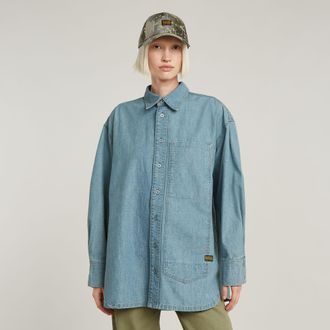 G-Star Long Pocket Maxi Blouse - Lichtblauw - Dames