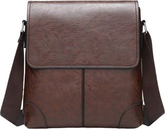 Generic Compatible For Men Shoulder Bags Leather Business Handbag Fashion Man Crossbody(Brown shoulder bag)