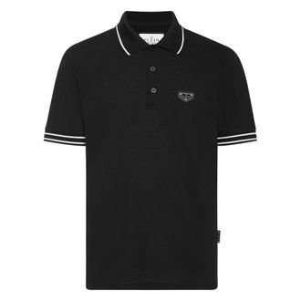 Philipp Plein Jacquard Polo T-Shirt Monogram - - Tops - Uomo - Nero - L
