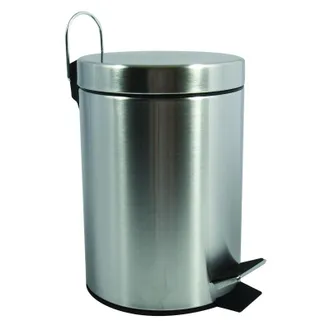 MSV Msv - Papelera Con Pedal De Acero Inoxidable 3l Acero Inoxidable Satinado