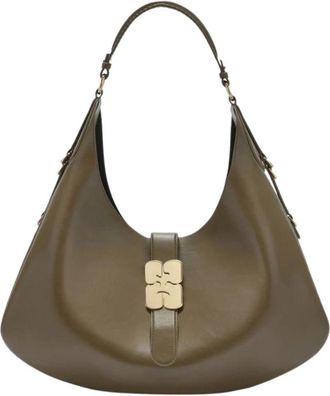 Ganni Dames Kat Large Butter Groen - Dames - Schoudertassen - Groen - ONE Size - Tassen