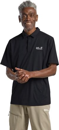 Jack Wolfskin Poloshirt JACK WOLFSKIN DELGAMI POLO M, Herren, Gr. XL (54/56), schwarz, Obermaterial: 100% POLYESTER, Shirts Poloshirt