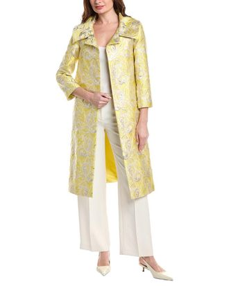 Valentino Jacquard Silk-Blend & Lined Coat