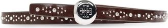 Tory Burch Romy Studded Belt - Dames - Accessoires - Bruin - Maat: S Leer