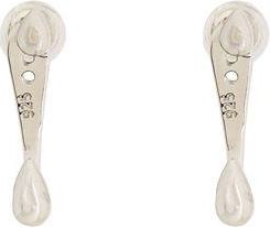 8 by YOOX SILVER FUTURISTIC DROP EARRINGS