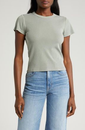 Marine Layer Lexi Sun-In Rib Crewneck T-Shirt in Faded Olive at Nordstrom, Size X-Small