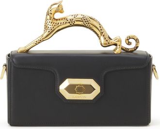 Lanvin Pencil Cat Nano Bag In Leather in Black at Nordstrom