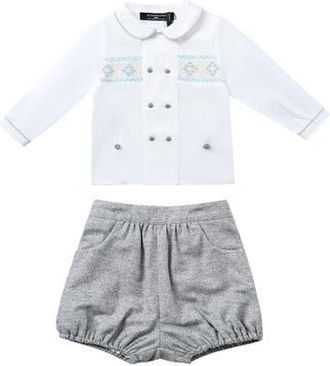 Moustache Double-breasted Classic Set in Grey at Nordstrom, Size 24M